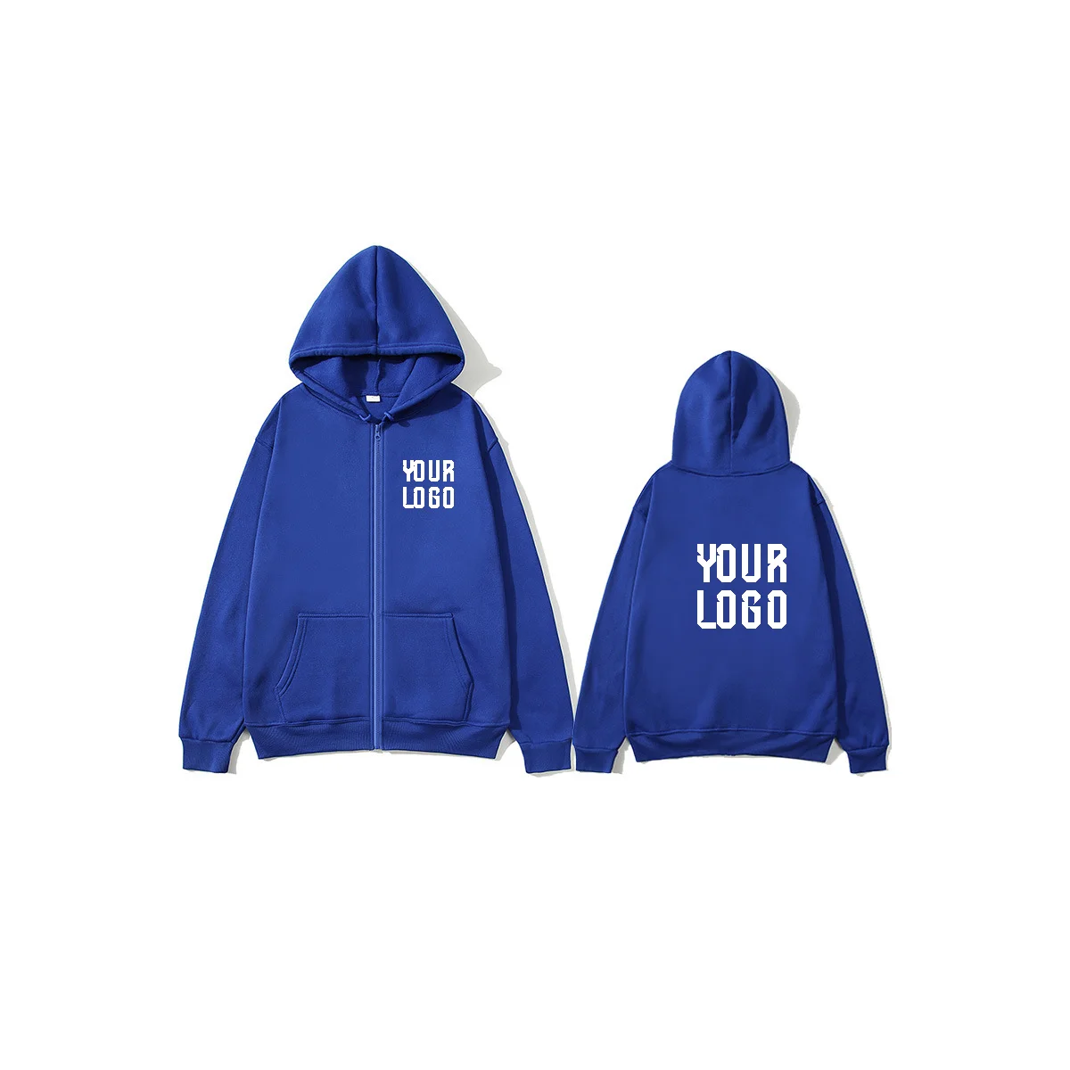 Personalized Zip-Up Hoodie — Custom Text & Pattern | Unisex