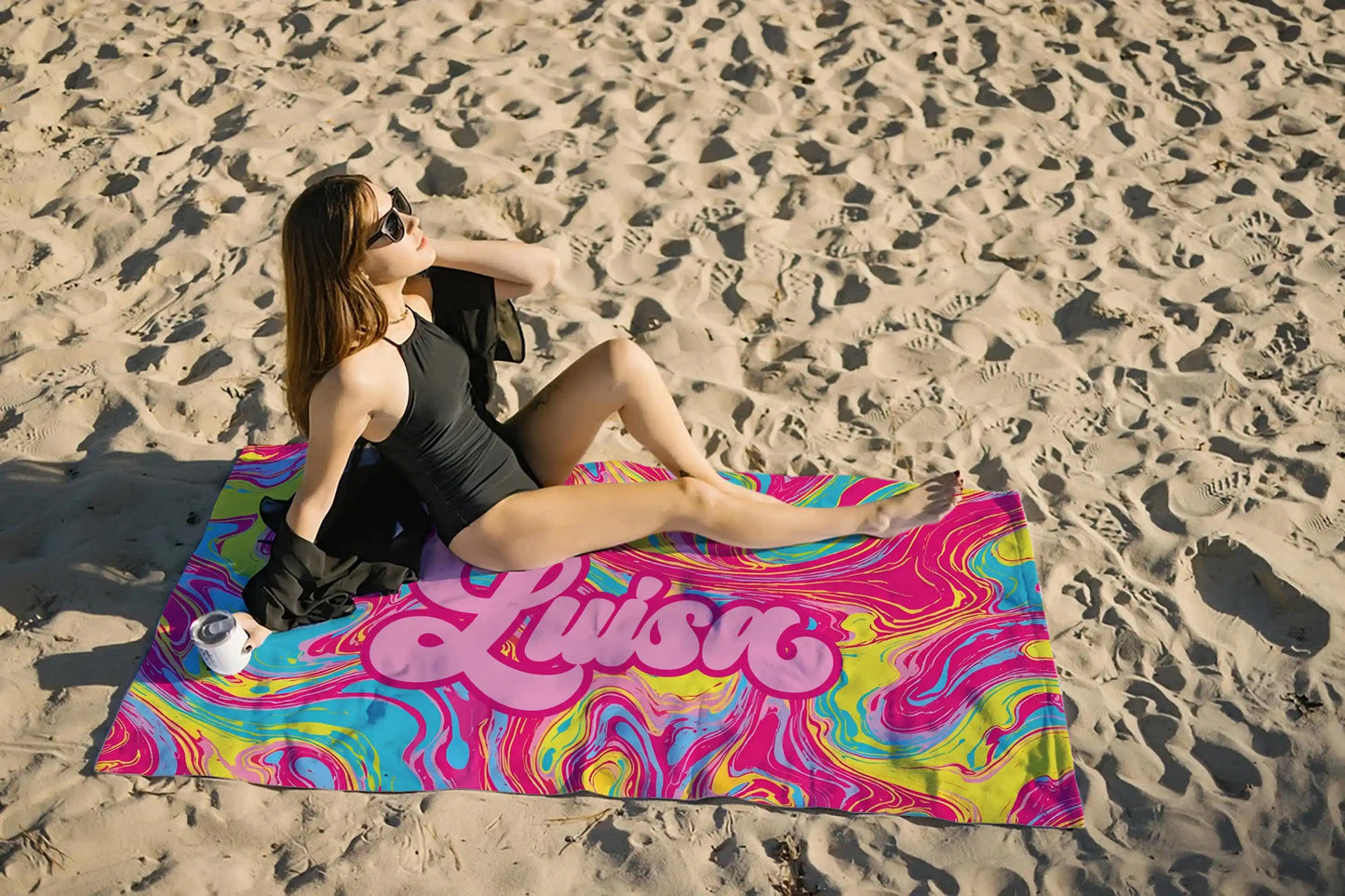 Personalized Beach Towel with Name | Custom Microfiber Towel