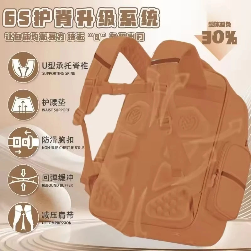 Capybara Kids Backpack — Large Capacity Anime School Bag for Boys & Girls