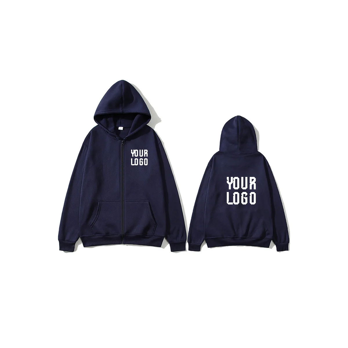 Personalized Zip-Up Hoodie — Custom Text & Pattern | Unisex