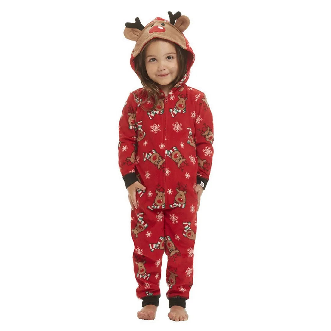 Christmas Family Matching Elk Print Onesie Pajamas