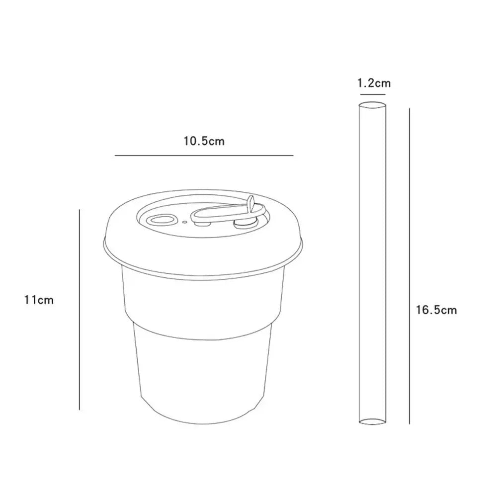 Kids Silicone Water Cup — 380ml Leakproof Bottle with Straw