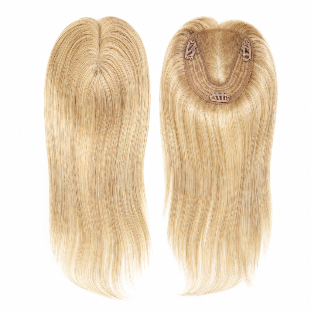 Straight Clip-In Hair Topper with Lace Base – 12 Inch