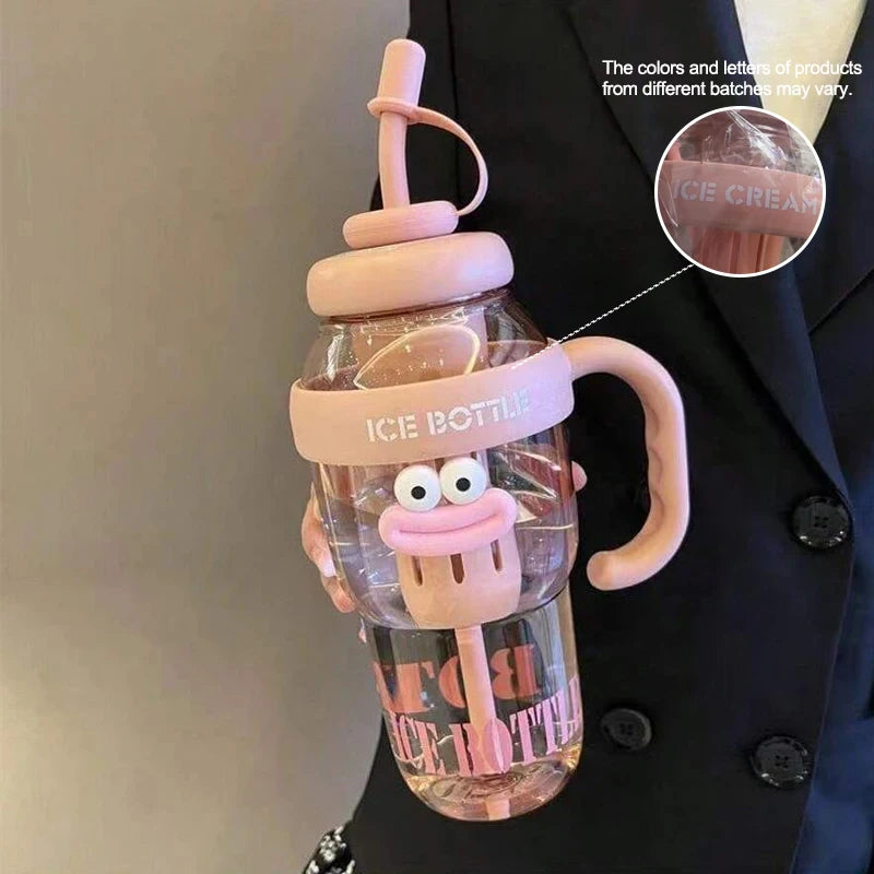 Large-Capacity Sports Water Bottle with Straw — 1300ml BPA-Free