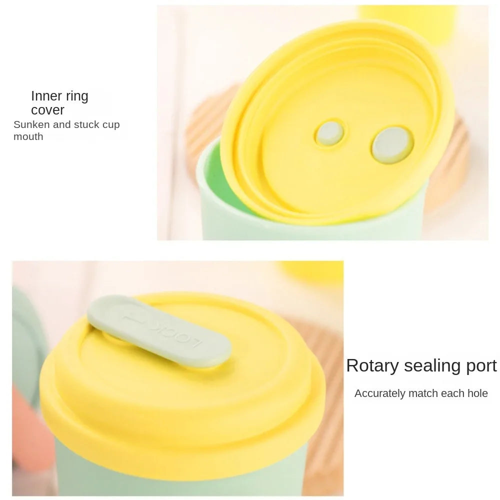 Kids Silicone Water Cup — 380ml Leakproof Bottle with Straw