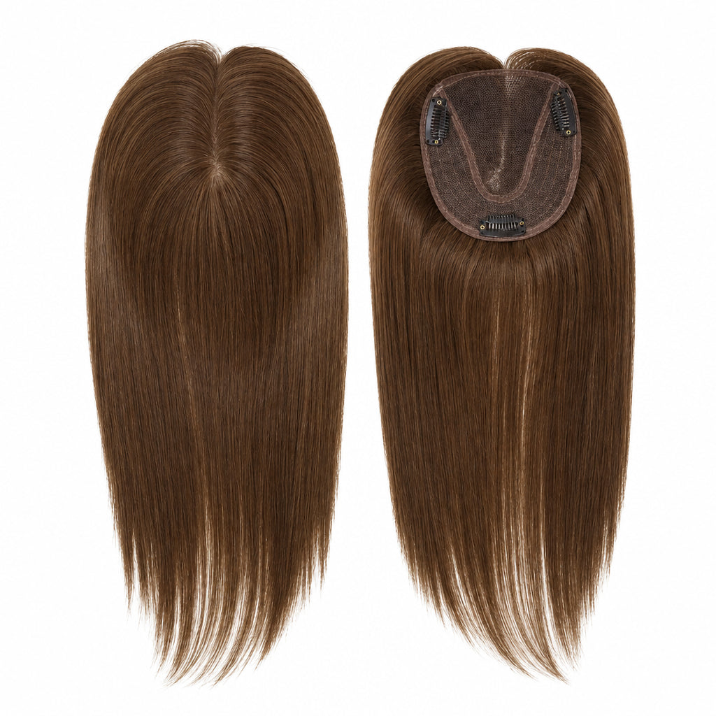 Straight Clip-In Hair Topper with Lace Base – 12 Inch