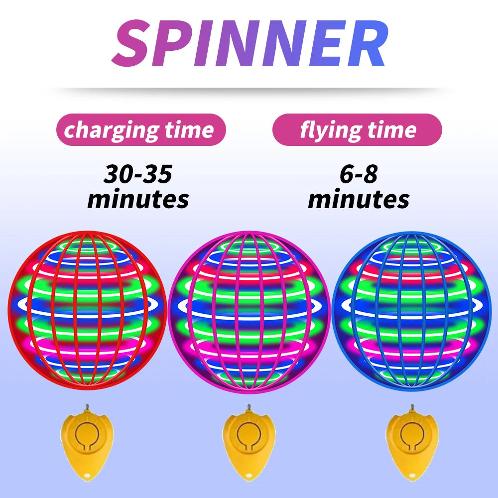 Flying Spinner Ball Toy — LED Hover Boomerang with Remote Control