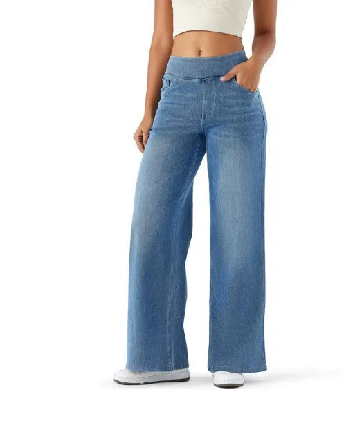 2026 High Waist Wide Leg Jeans Slim Fit Denim Pants for Women Office Casual Outing
