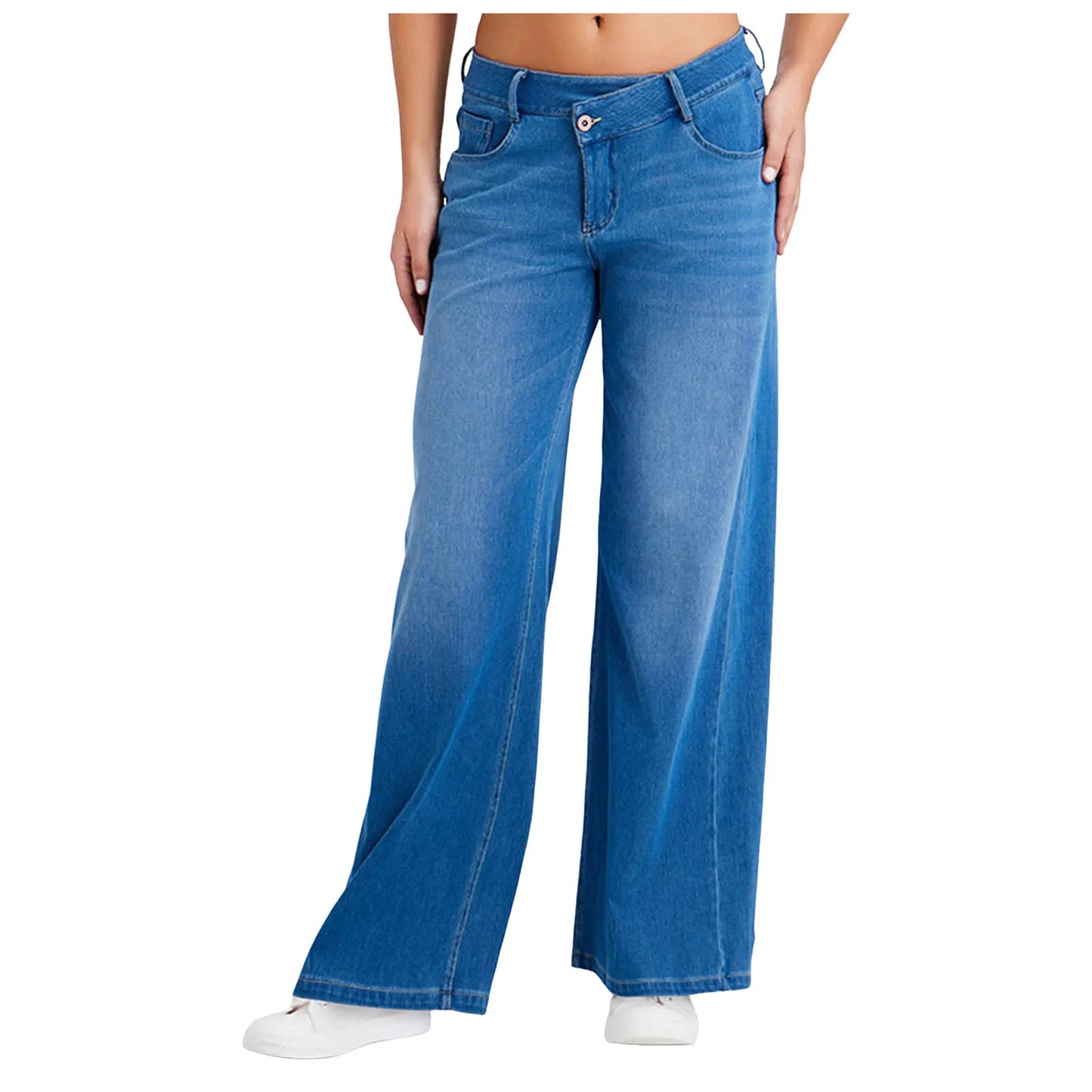 Women's Oversize Baggy Jeans — High Waist Stretch Denim Loose Straight Pants