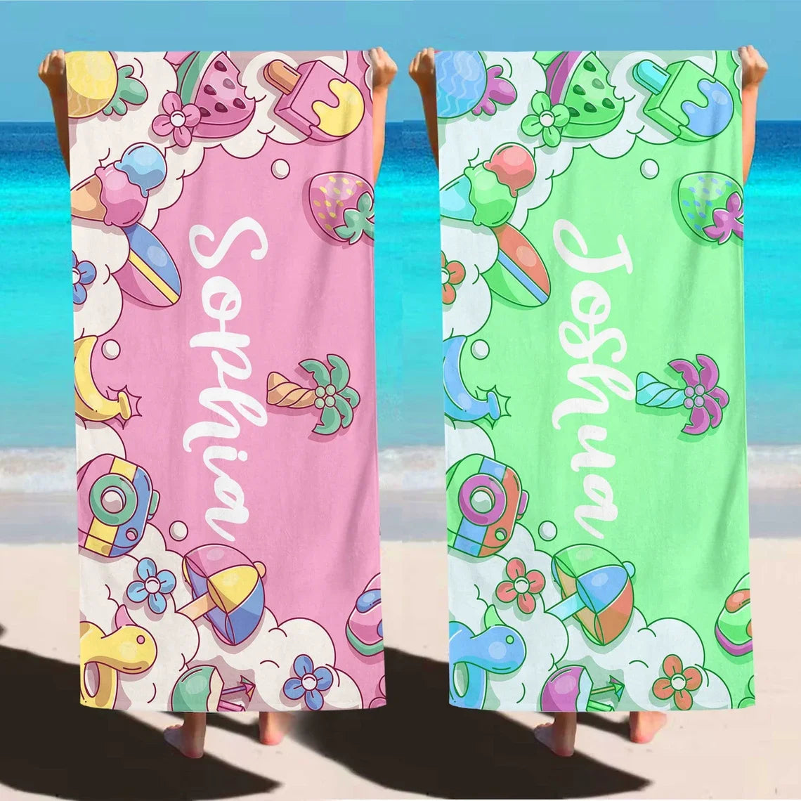 Personalisiertes Strandtuch Badetuch Geschenk für Schwimmer Outdoor-Pooltuch Geburtstagsgeschenk Mädchen Strandurlaub Großhandel