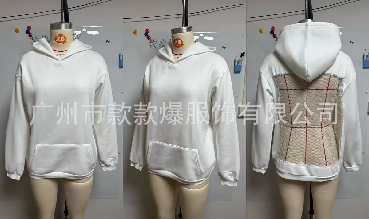Women's Backless Lace Fleece Hoodie