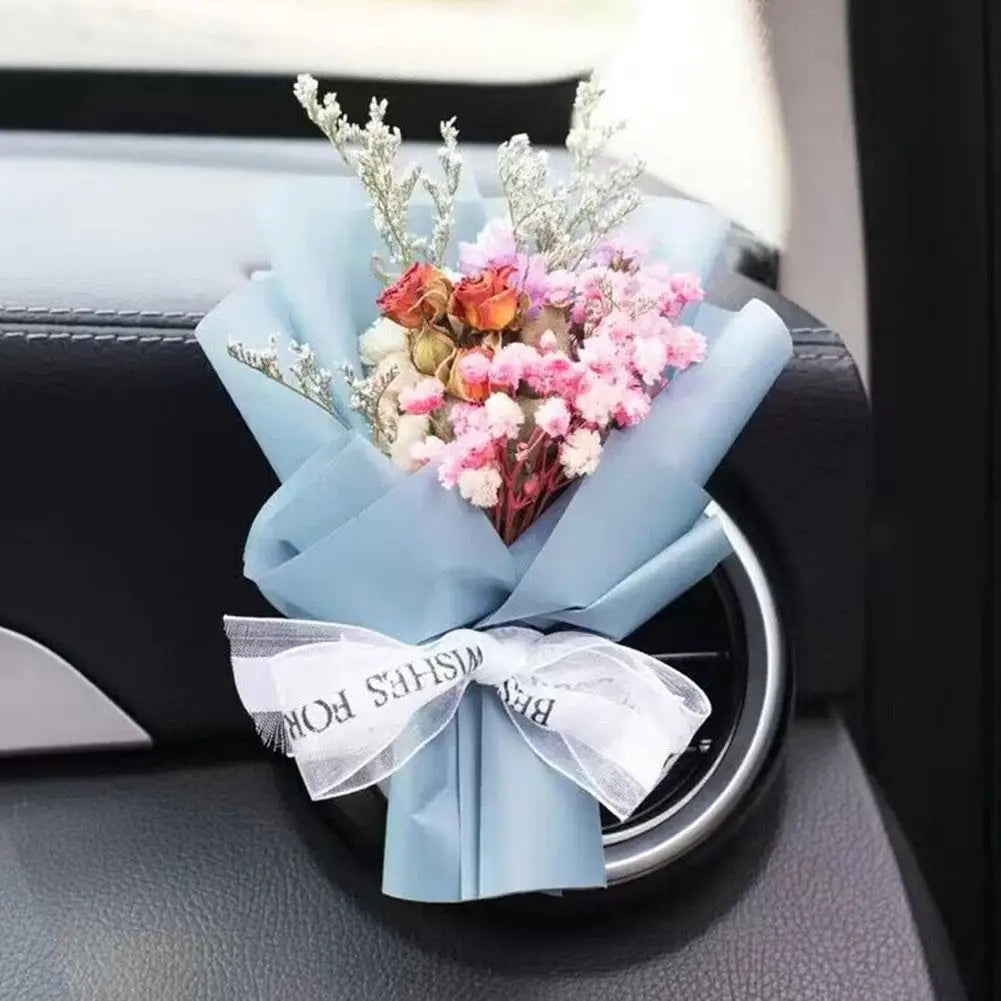 Dried Flower Car Air Vent Clip | Rhinestone Fragrance Diffuser