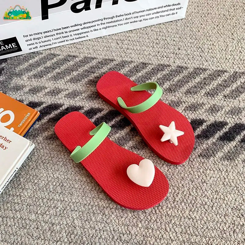 Women's Y2K Beach Slippers — Anti-Slip Flat Flip Flops for Summer & Outdoor