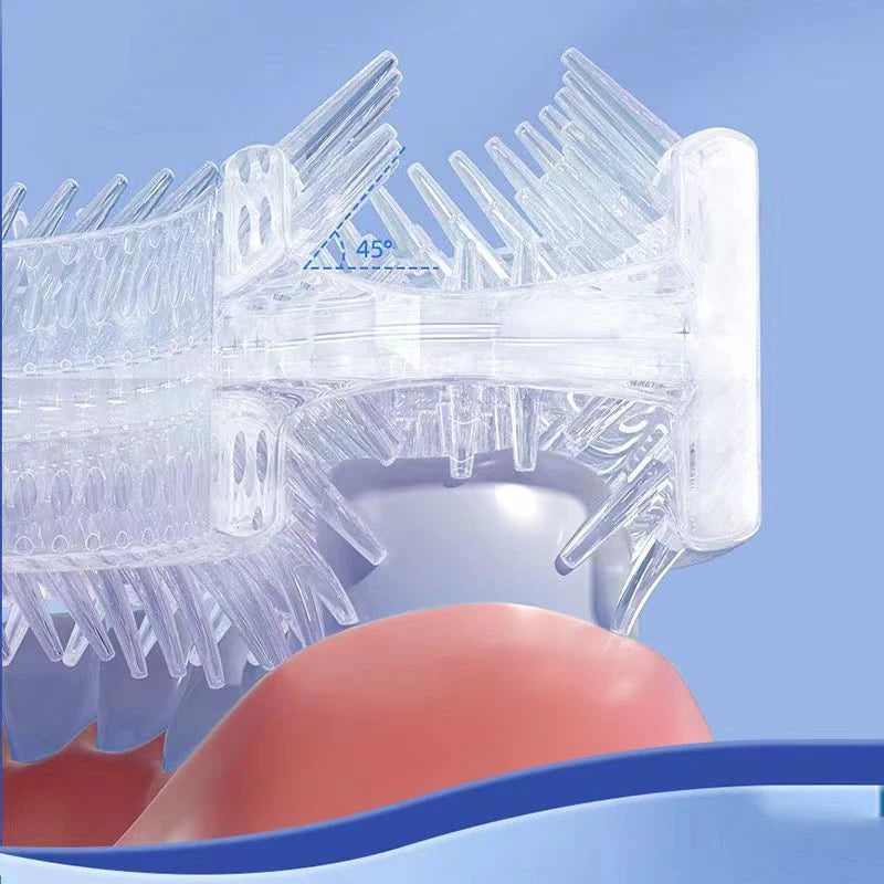 Kids U-Shaped Sonic Electric Toothbrush — 360° Automatic Silicone, USB Rechargeable, Blue Light