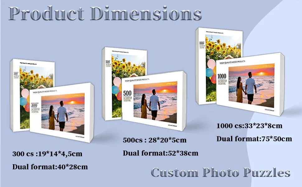 Personalized Wooden Jigsaw Puzzle — Custom Photo Puzzle for Adults, Kids, Couples & Families