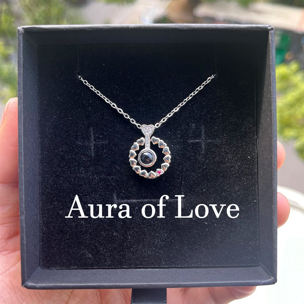Personalized Photo Projection Necklace – Custom Heart Pendant with Your Picture Inside