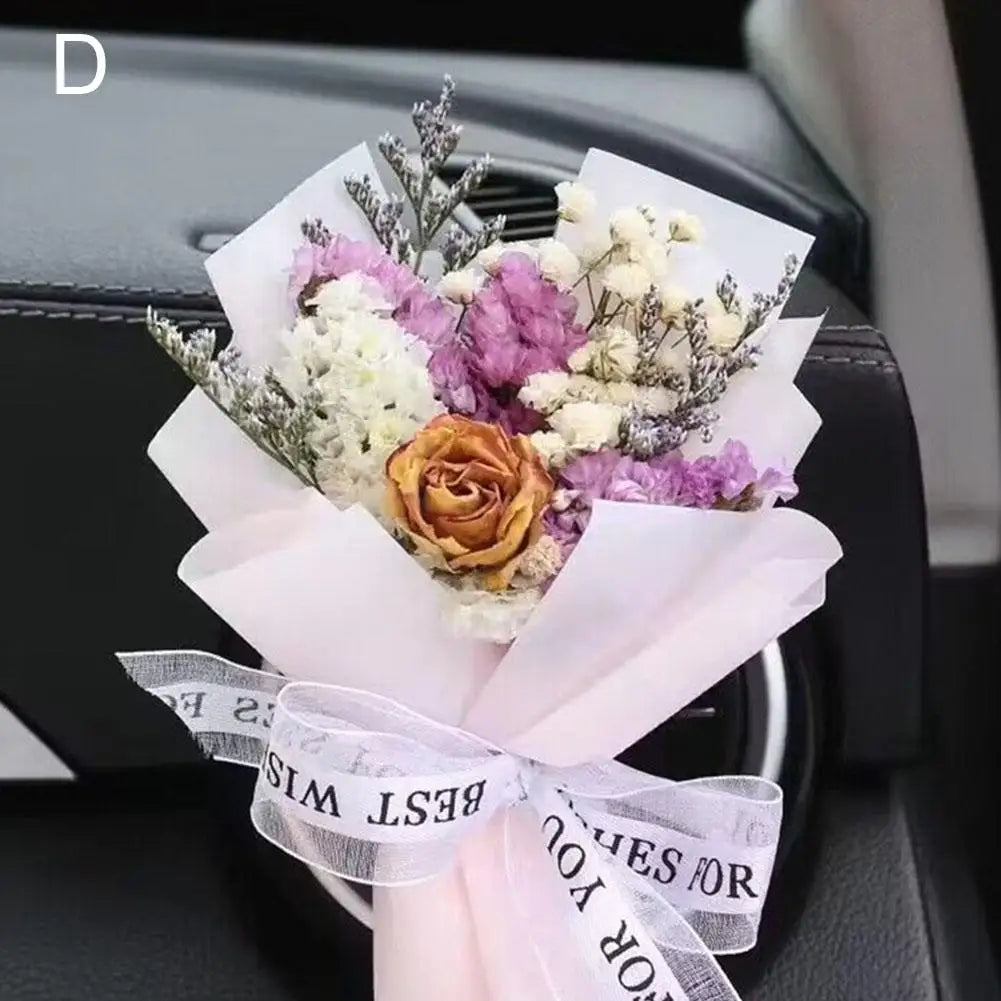 Dried Flower Car Air Vent Clip | Rhinestone Fragrance Diffuser
