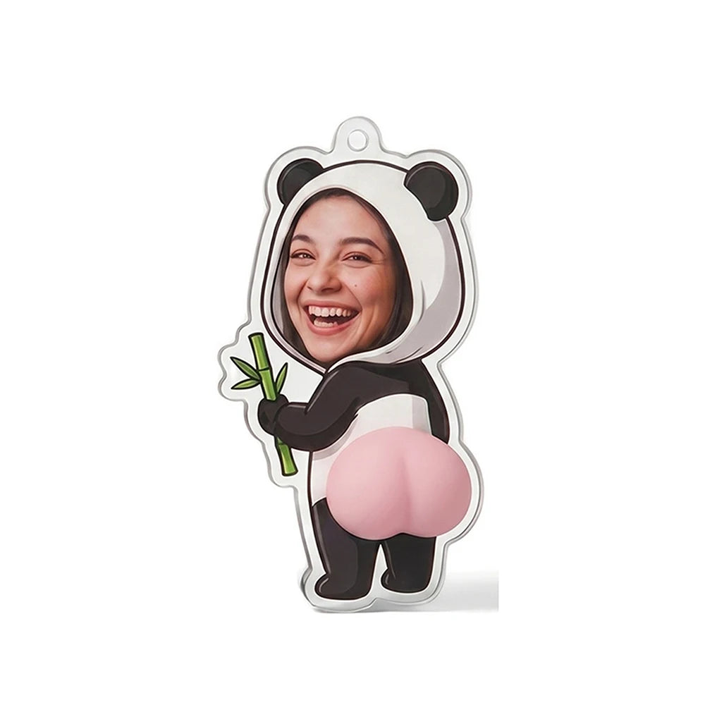 Personalized Funny Butt Keychain, Custom Photo Acrylic Bag Charm & Novelty Gift