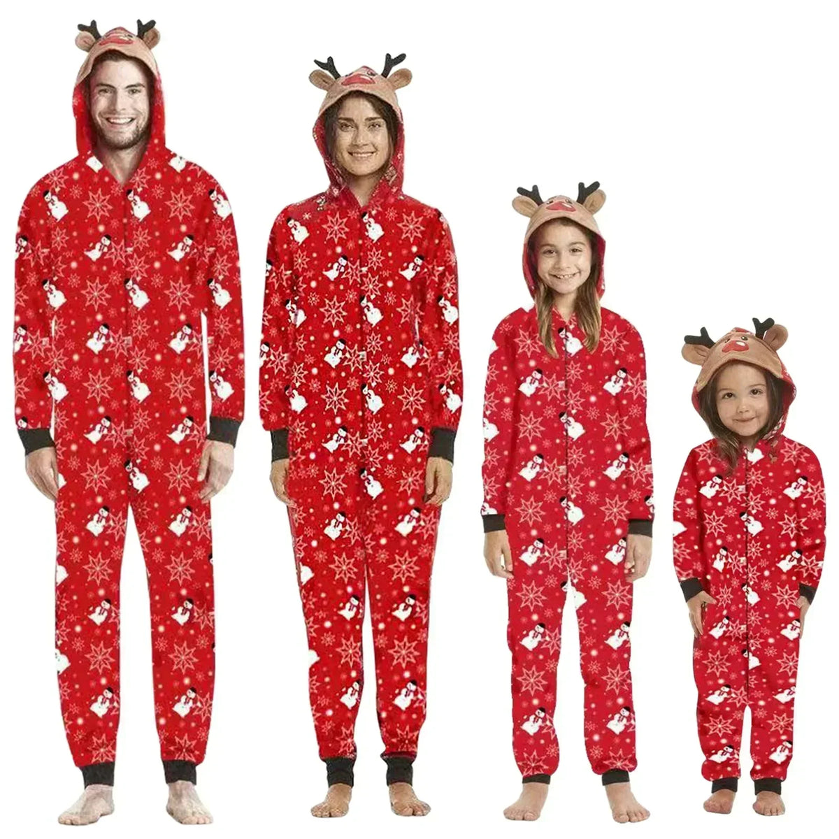 Christmas Family Matching Deer Hooded Onesie Pajamas