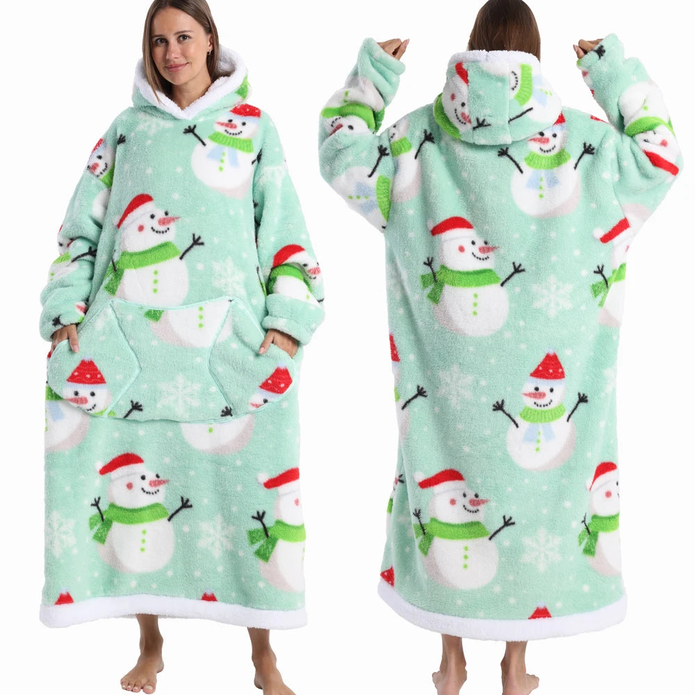 Cartoon Wearable Blanket Hoodie for Adults