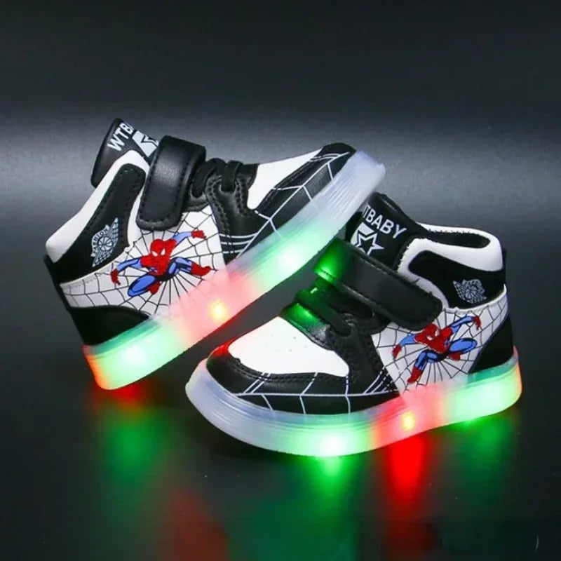 Children's Led Light Shoes Fashion   Boys Sneakers Girls Cartton Casual Shoes Breathable Kids Sport Shoes