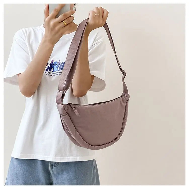 Nylon Hobos Women's Shoulder Dumpling Bag Large Capacity Travel Crossbody Half Moon Bags Outdoor Phone Pouch Handbags Wholesale