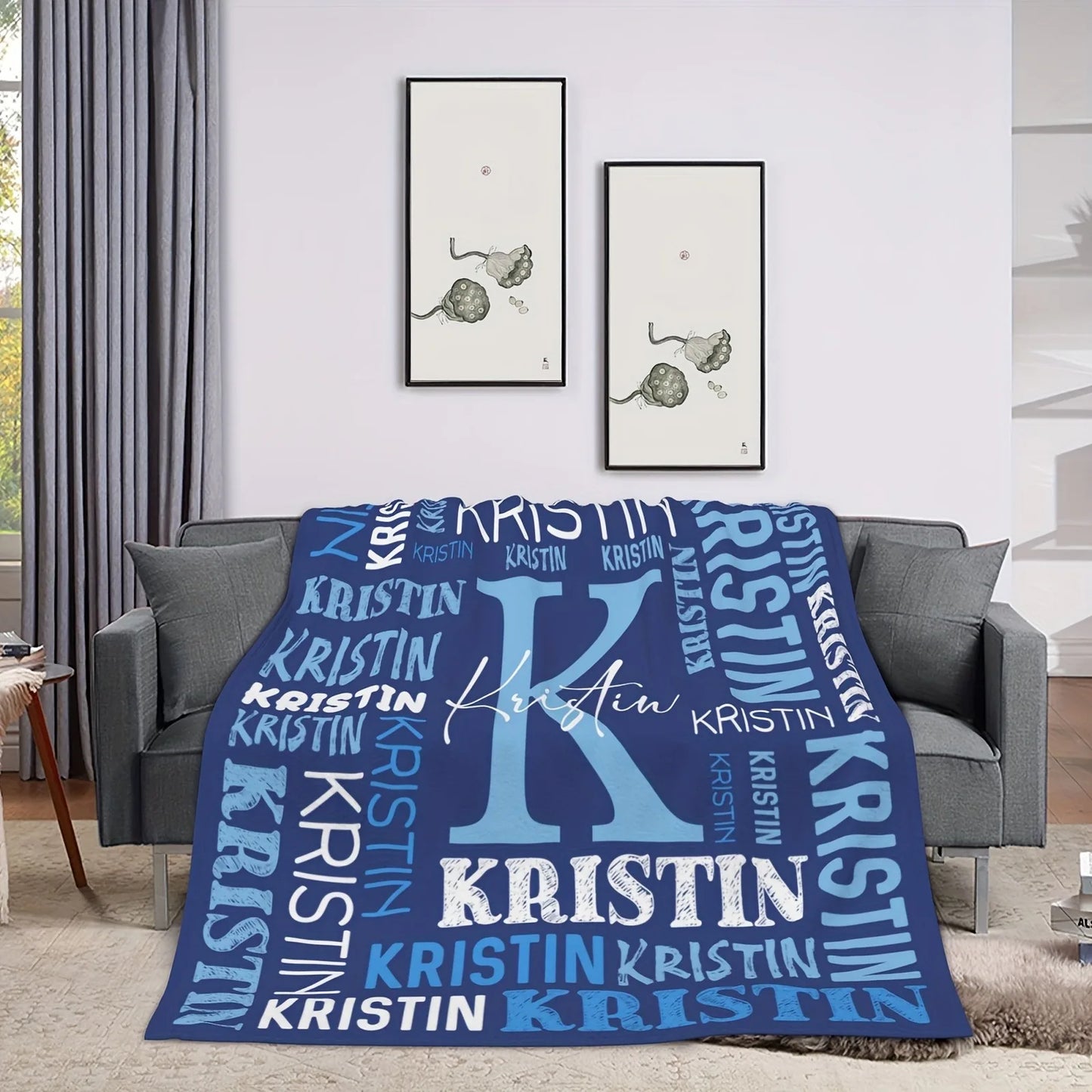 Personalized Name Flannel Blanket For Girls And Boys Customized Soft Baby Blanket For Bed Sofa Picnics Travel Birthday Gift
