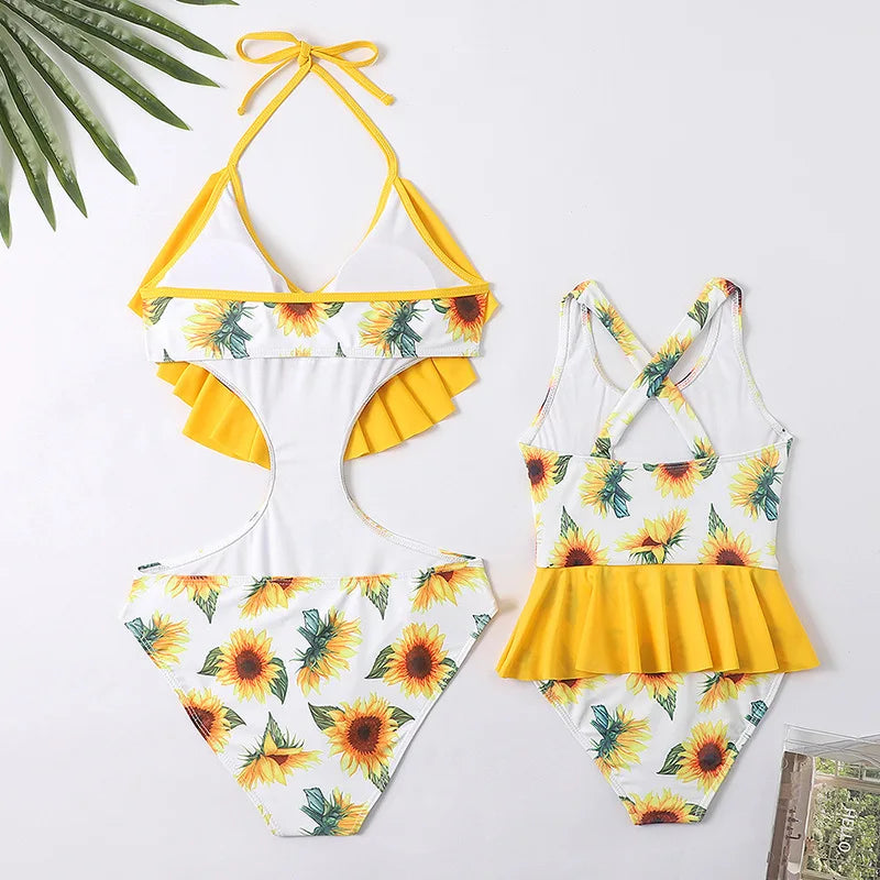Family Matching Swimsuit — Mom & Daughter Tie-Dye Bikini Set
