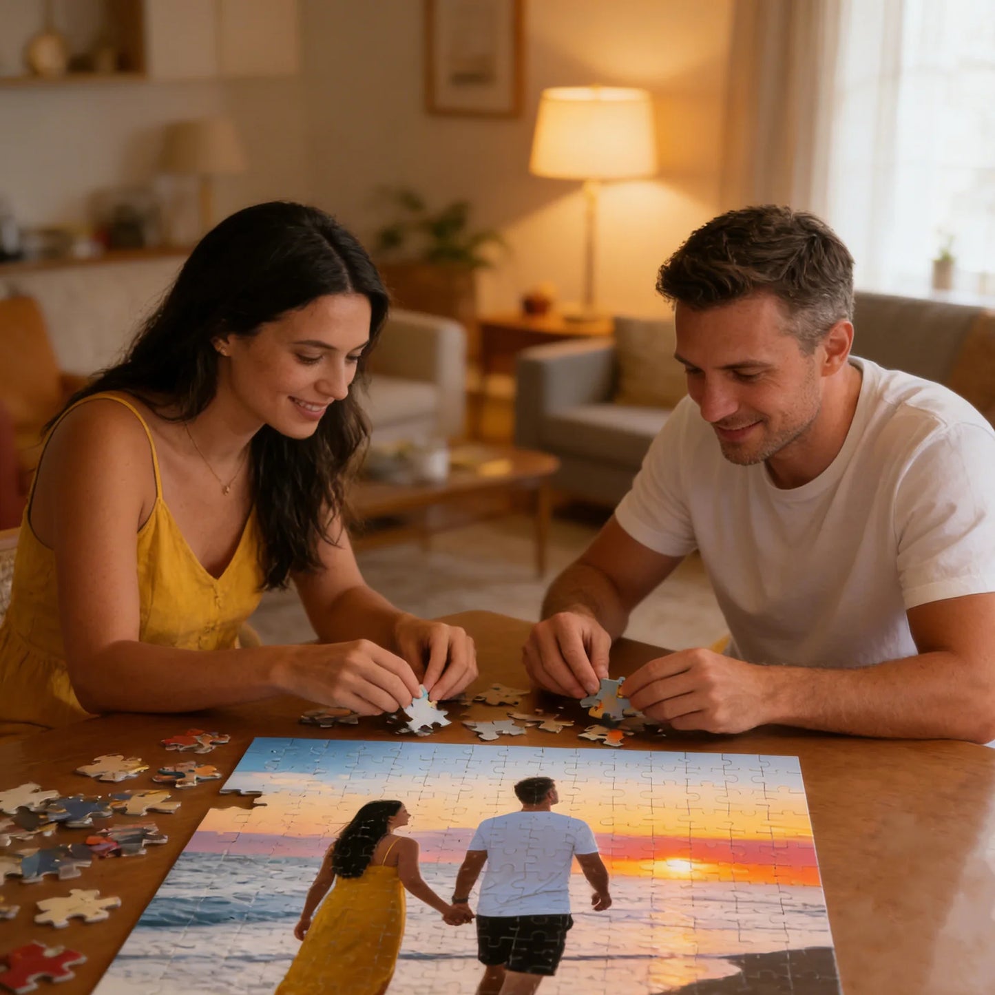 Personalized Wooden Jigsaw Puzzle — Custom Photo Puzzle for Adults, Kids, Couples & Families