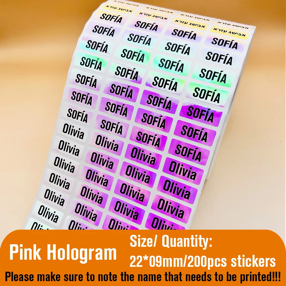 Personalized Kawaii Name Tag Stickers — Waterproof Custom Labels for Kids School & Bottles