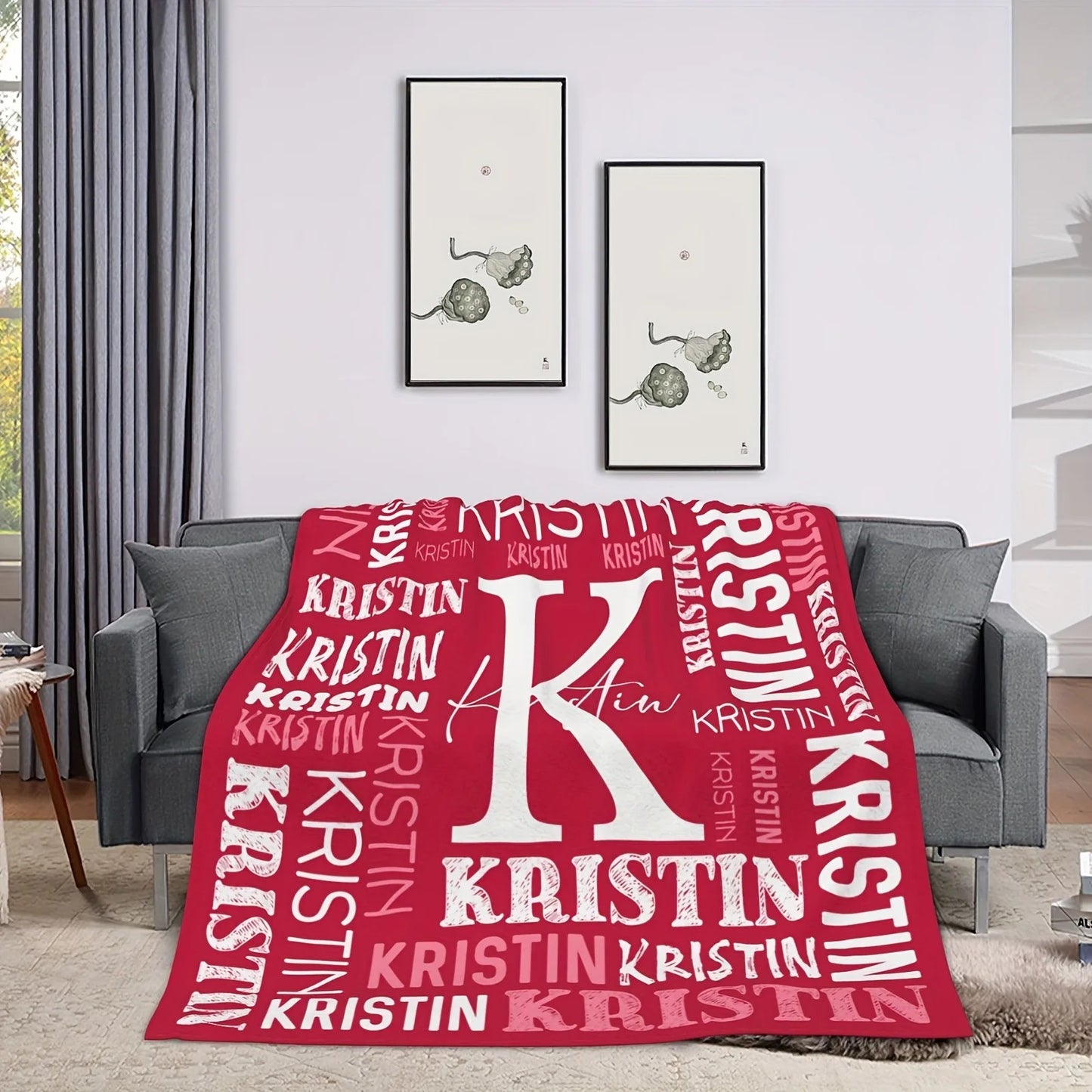 Personalized Name Flannel Blanket For Girls And Boys Customized Soft Baby Blanket For Bed Sofa Picnics Travel Birthday Gift