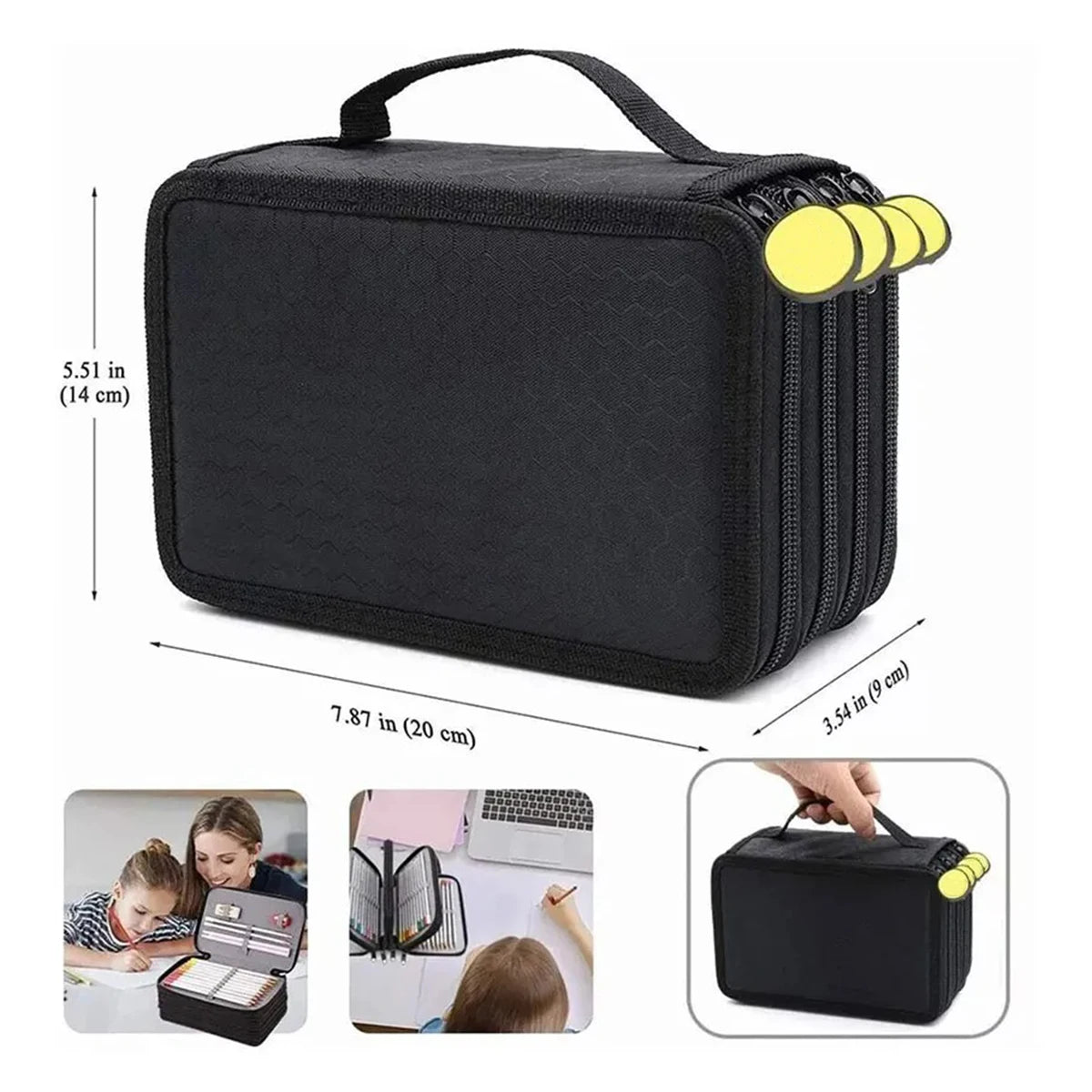 72 Holes Four Layers Pencil Case — Large Capacity Kawaii Pen Storage Bag