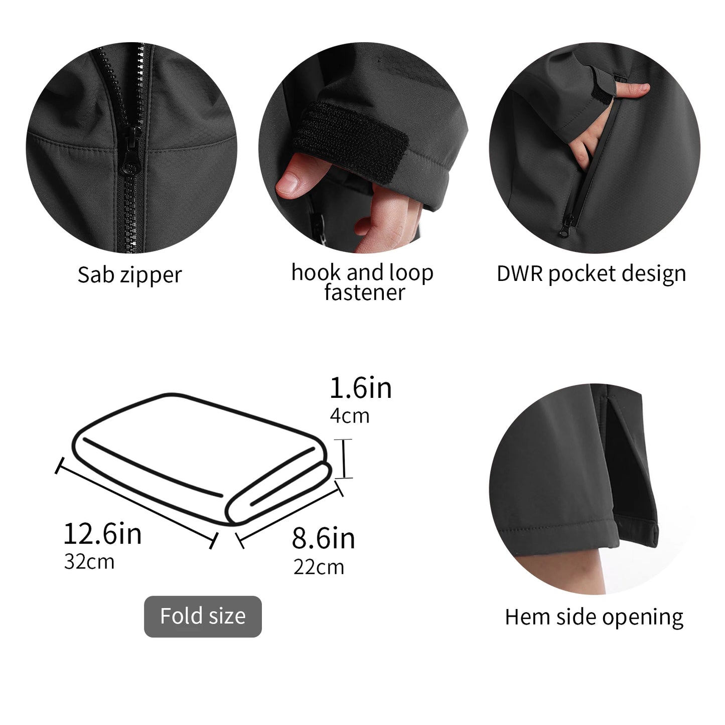 Short Sleeve Hooded Waterproof Changing Cape – Windproof Quick-Dry Surf Robe