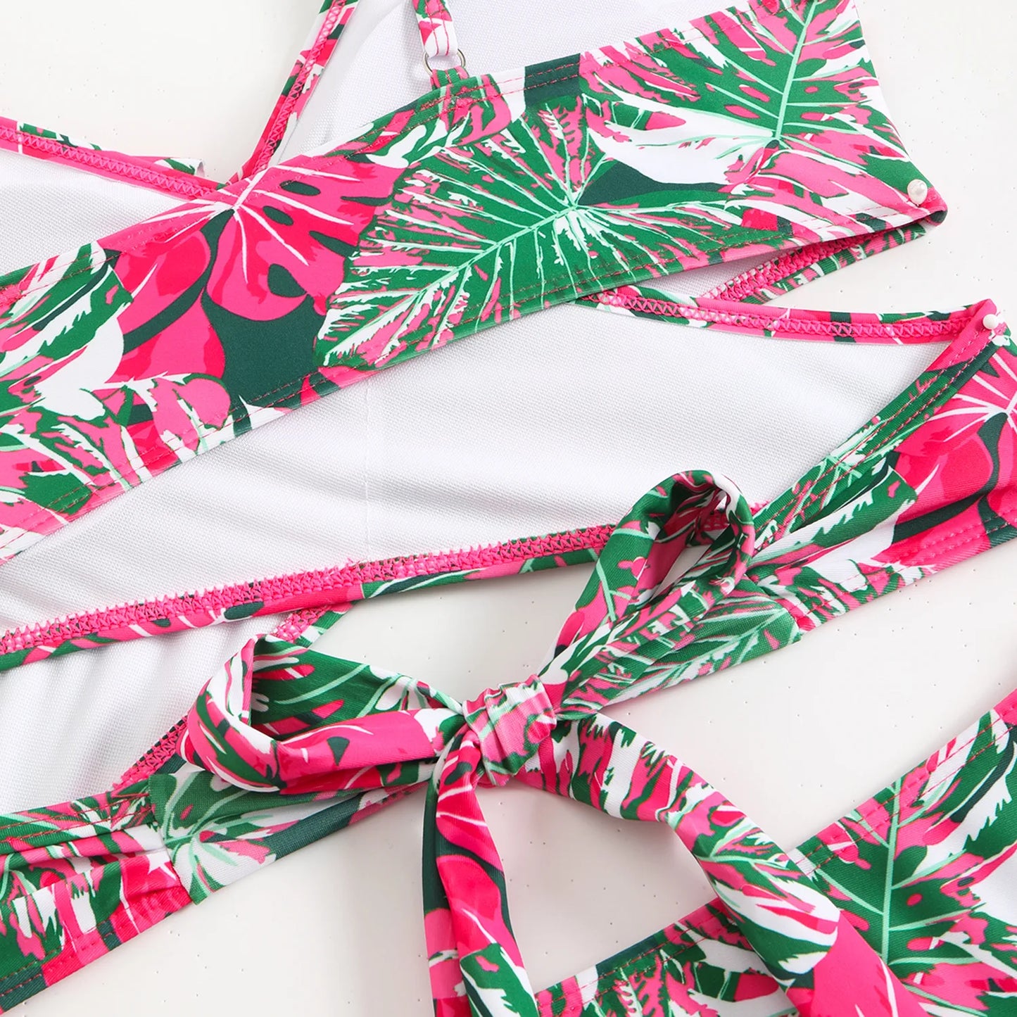 Women's Floral Print Two-Piece Bikini Set — High Waist Sexy Ruffled Swimsuit