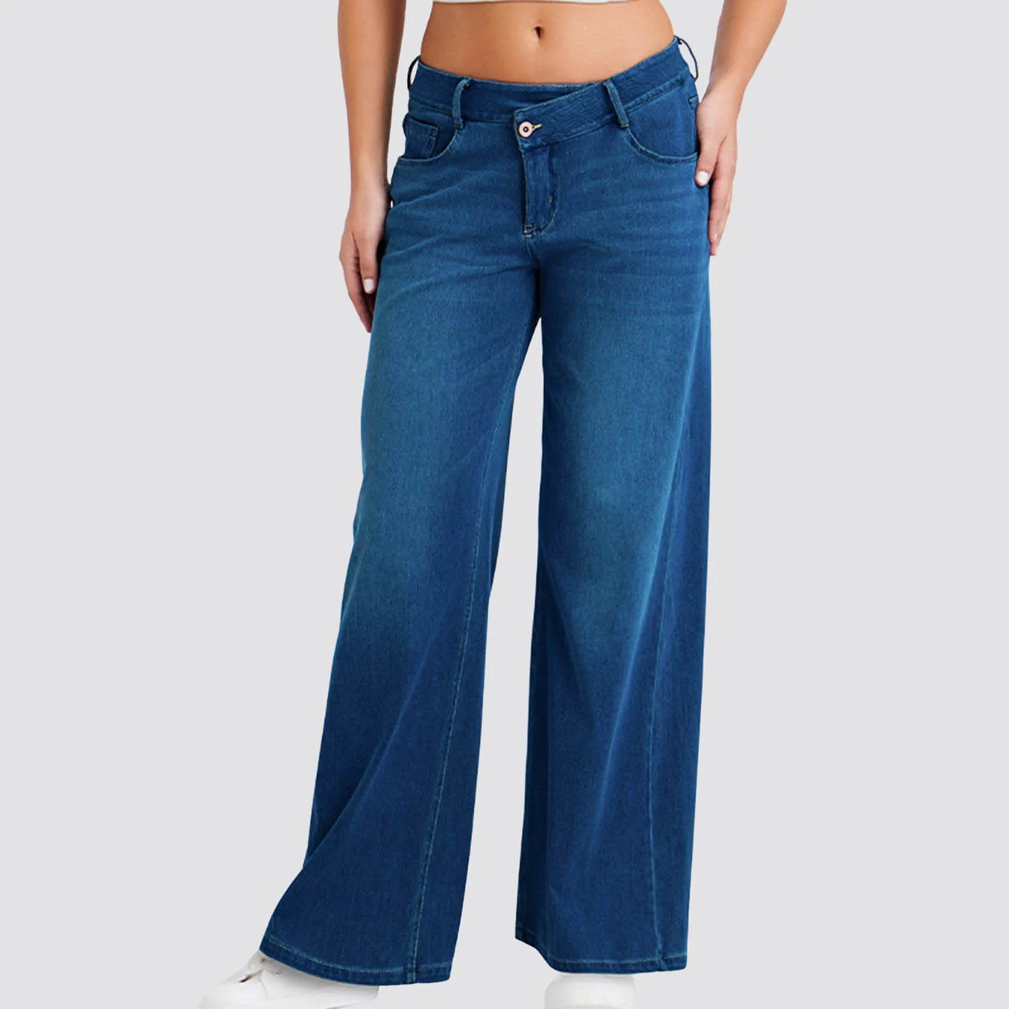 Women's Oversize Baggy Jeans — High Waist Stretch Denim Loose Straight Pants