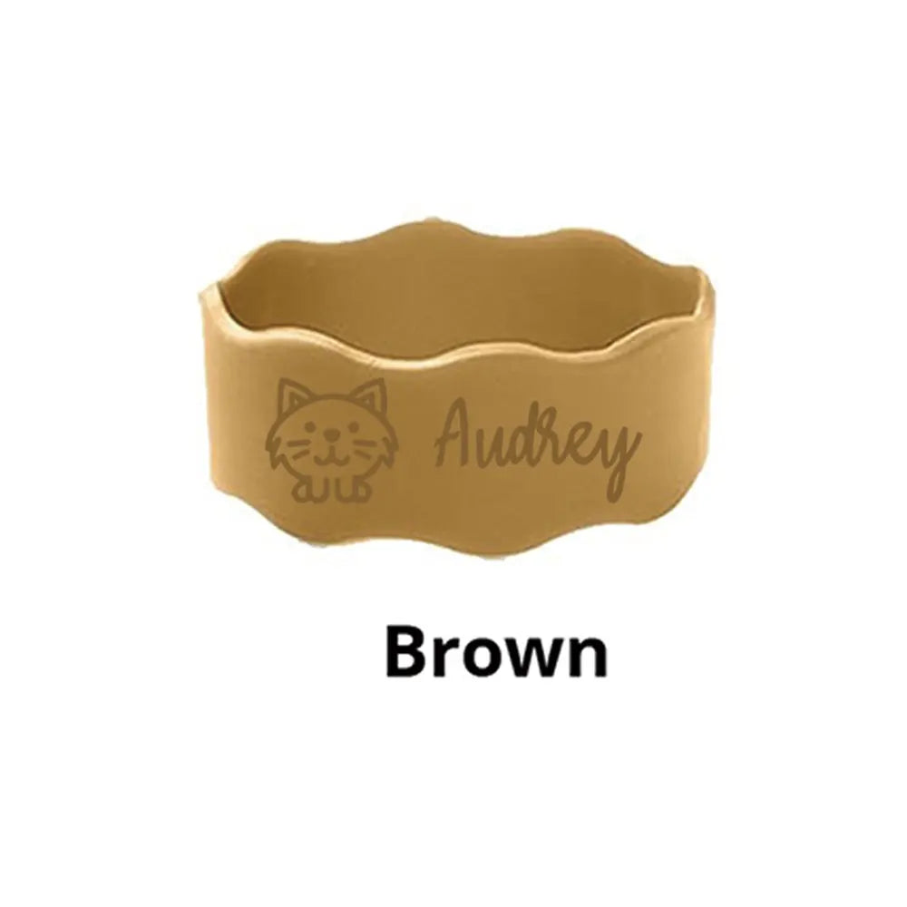 Custom Name Silicone Cup Sleeve with Cute Cat Design, Personalized Kids Water Bottle Band for School & Daycare