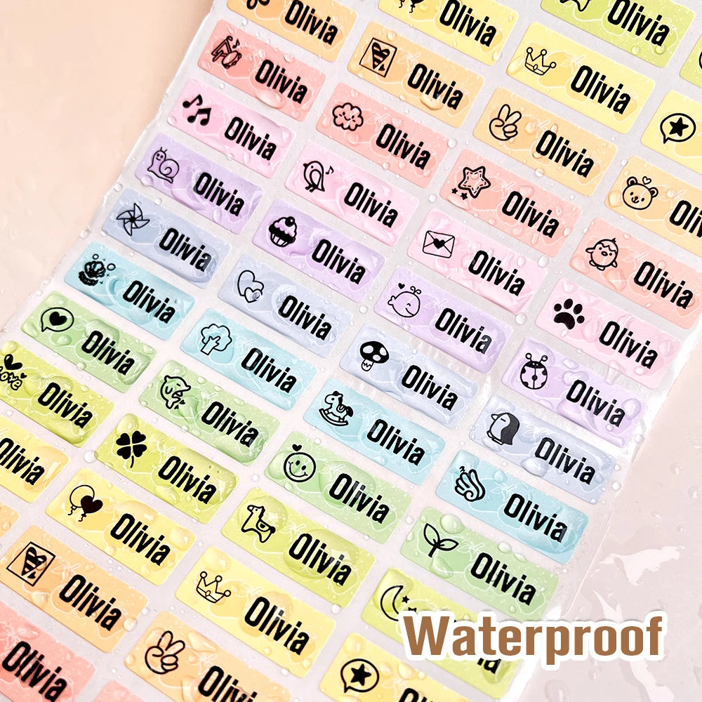 60/5000pcs - Personalized Name Tag Stickers – Waterproof Kawaii Labels for Kids