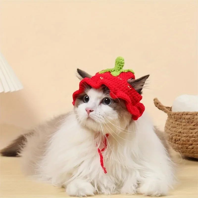 Cute Floral Pet Hat for Cats & Small Dogs