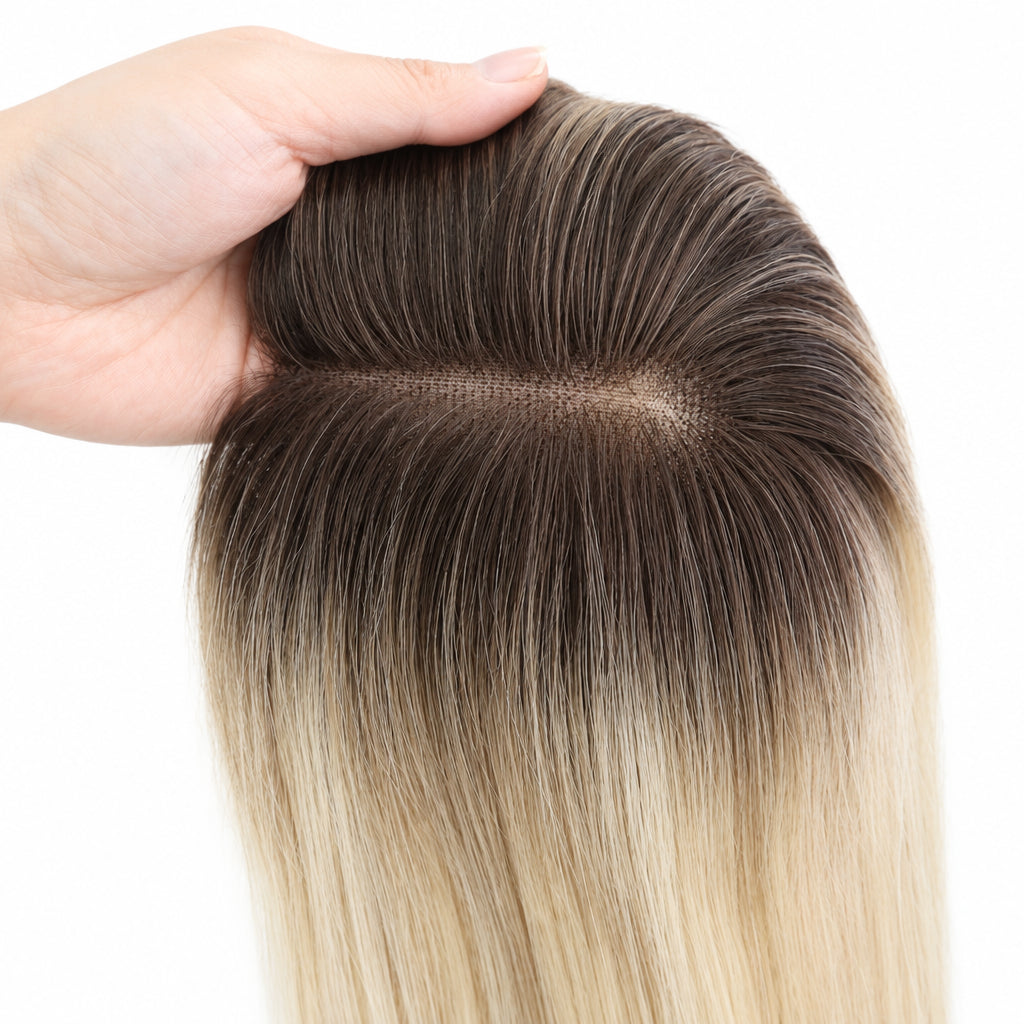 Straight Clip-In Hair Topper with Lace Base – 12 Inch