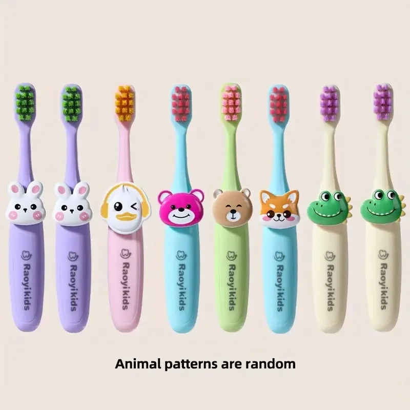 Kids Cartoon Animal Toothbrush Set — 8 Soft Bristle Training Toothbrushes for Toddlers