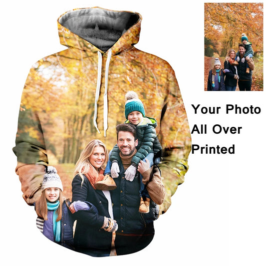 Personalisierter 3D-Druck-Hoodie — Eigenes Foto, Logo & Name