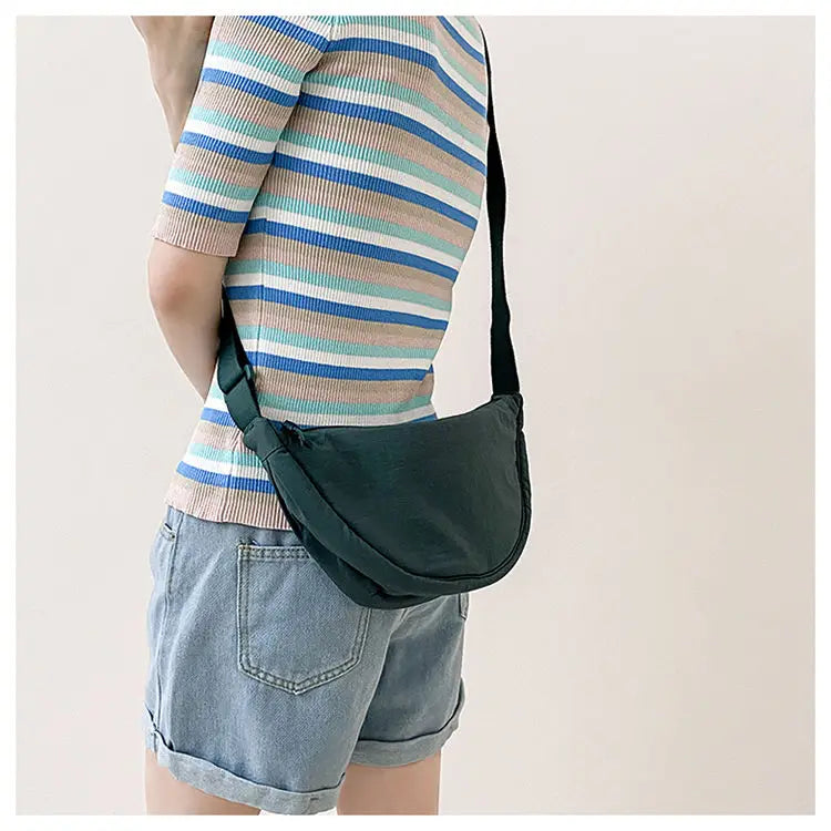 Nylon Hobos Women's Shoulder Dumpling Bag Large Capacity Travel Crossbody Half Moon Bags Outdoor Phone Pouch Handbags Wholesale