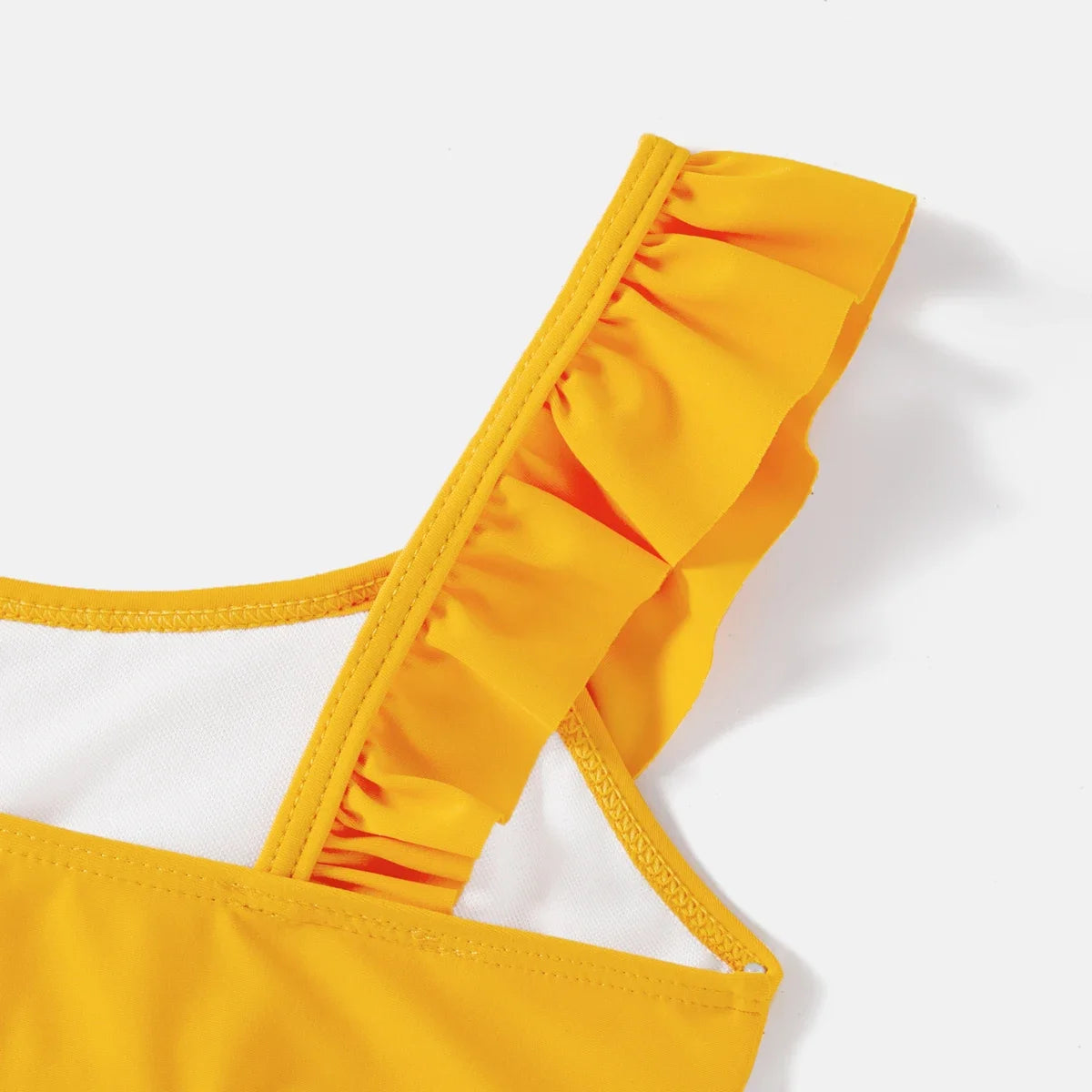 Family Matching Lemon Print Halter Swimsuit Set — Two-Piece & Swim Trunks