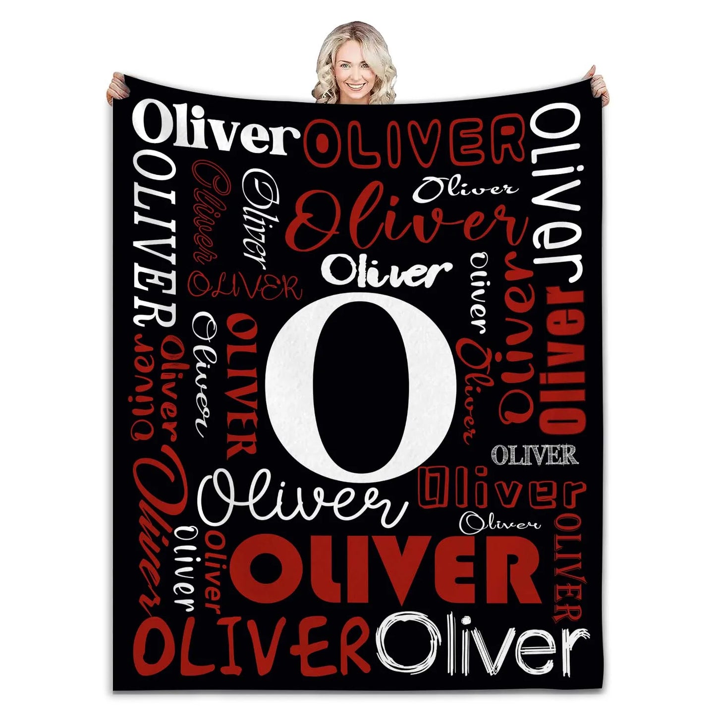 Personalized Name Flannel Blanket 2024 New Customized Blanket Soft for Kids and Adults Letter Monochrome Fleece Birthday Gift