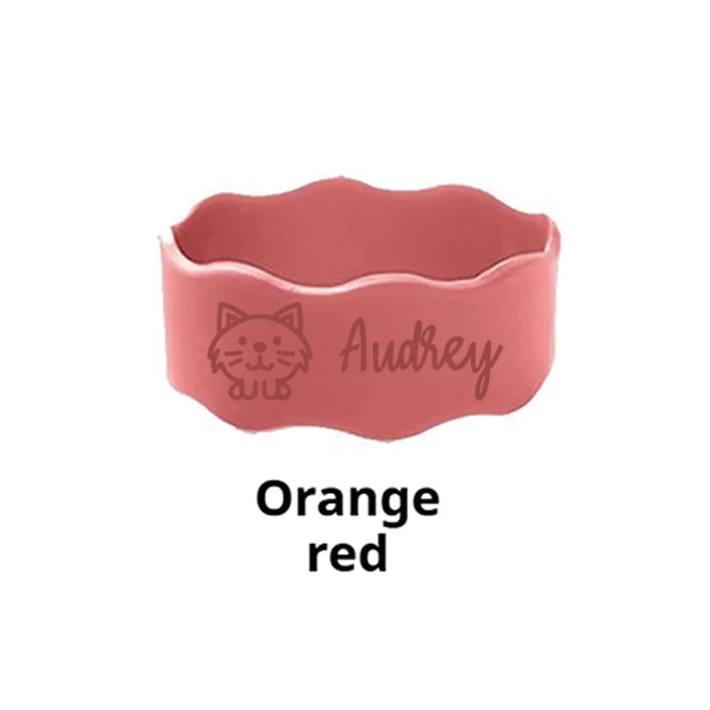 Custom Name Silicone Cup Sleeve with Cute Cat Design, Personalized Kids Water Bottle Band for School & Daycare