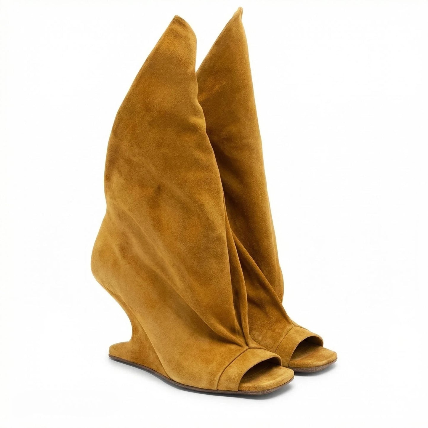 European and American High-quality Trendy Fashion Stage Walking Sleeve Short Boots for Women, Square Toe Open Toe Cool Boots