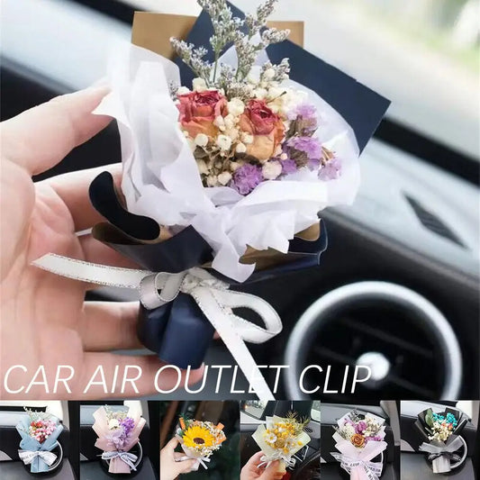 Dried Flower Car Air Vent Clip | Rhinestone Fragrance Diffuser