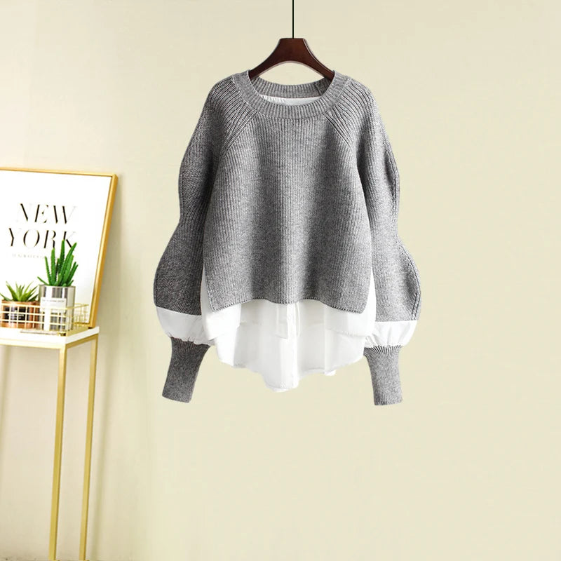 Women's Sweater & Skirt Two-Piece Set — Retro Casual Chic