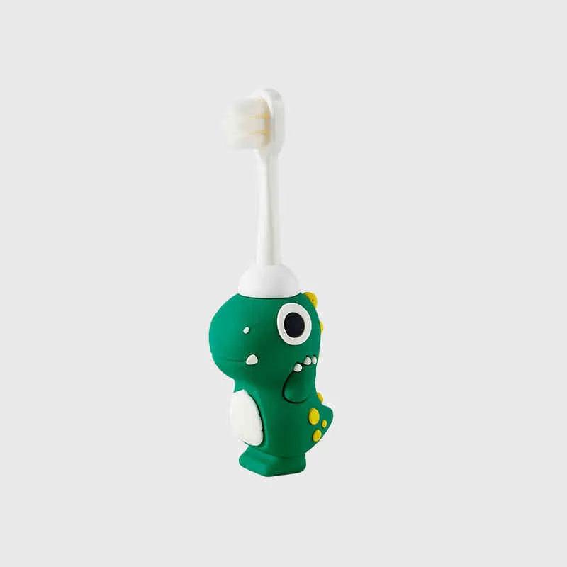 Kids Cartoon Dinosaur Toothbrush — Ultra-Soft Anti-Poke Bristles for Children
