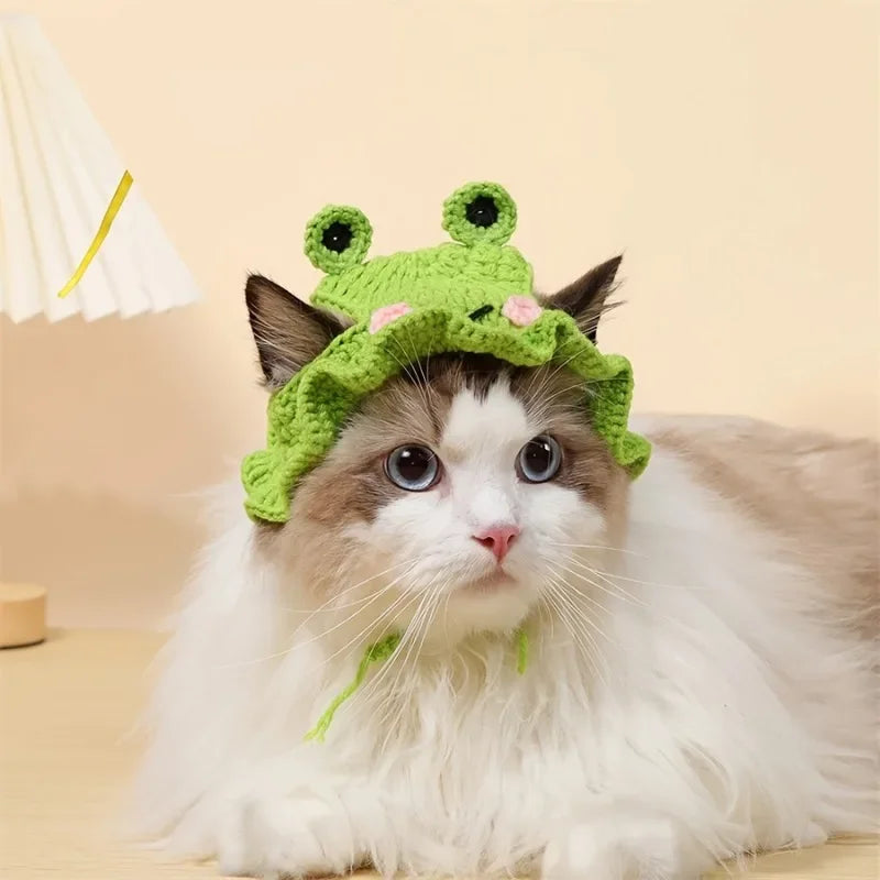Cute Floral Pet Hat for Cats & Small Dogs